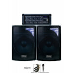 COMBO DE AMPLIFICADOR CON USB, FM, SD, MP3 + 2 BOCINAS 15" + MIC.