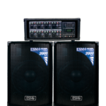 COMBO DE AMPLIFICADOR 8 CANALES CON USB, SD, BT, FM + 2 BOCINAS 15"