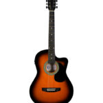 GUITARRA ELECTRO ACUSTICA 39" CON FORRO CUTAWAY (SUNBURST)