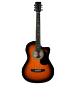 GUITARRA ELECTRO ACUSTICA 39" CON FORRO CUTAWAY (SUNBURST)