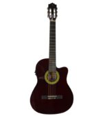 GUITARRA ELECTRO-ACUSTICA CON FORRO (ROJO VINO)