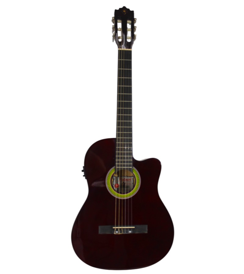 PAL-PC13-CEQ-WR GUITARRA ELECTRO-ACUSTICA CON FORRO (ROJO VINO) - Imagen 1