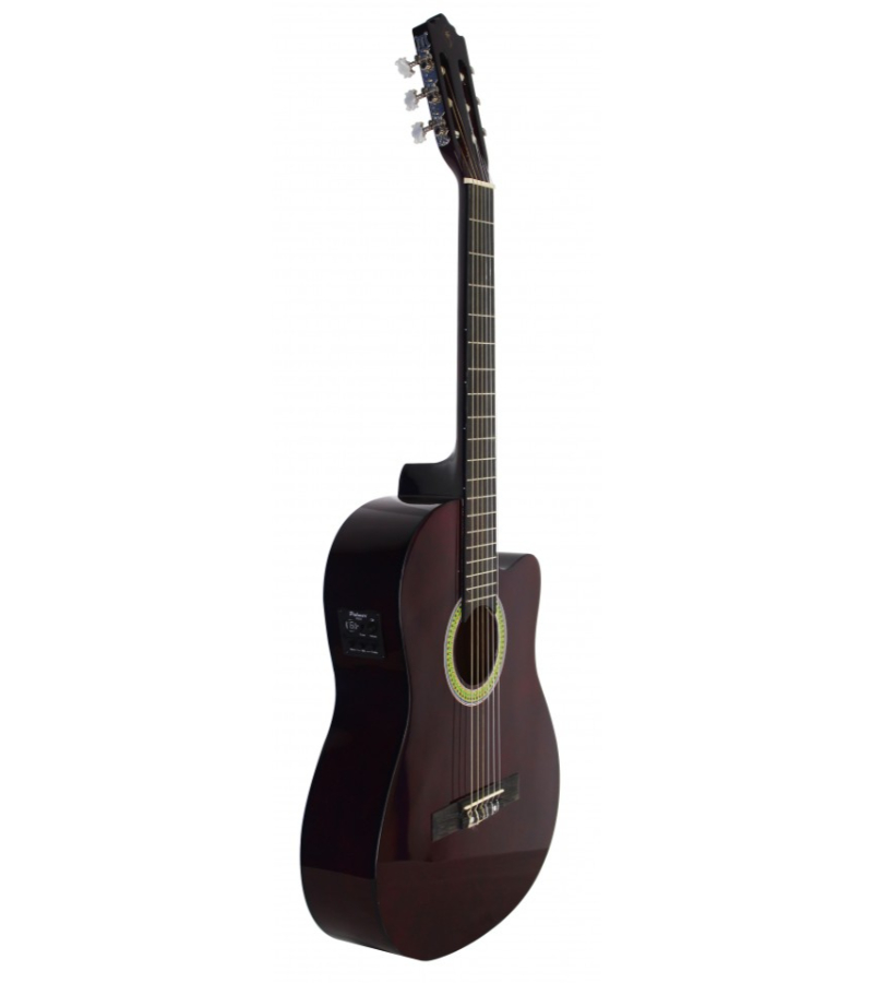 PAL-PC13-CEQ-WR GUITARRA ELECTRO-ACUSTICA CON FORRO (ROJO VINO) - Imagen 1