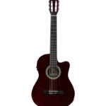 GUITARRA ELECTROACÚSTICA 39" CON FORRO (ROJO VINO)