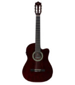GUITARRA ELECTROACÚSTICA 39" CON FORRO (ROJO VINO)
