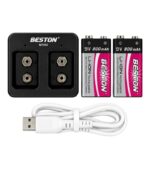 CARGADOR DE BATERIA 9V CON BATERIAS 800MAH