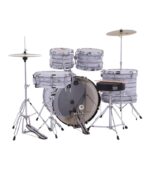 BATERIA ACUSTICA COMET CON CYMBAL Y SILLA (MARMOL BLANCO) - Imagen 2
