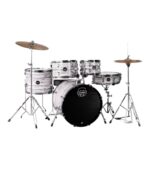 BATERIA ACUSTICA COMET CON CYMBAL Y SILLA (MARMOL BLANCO)